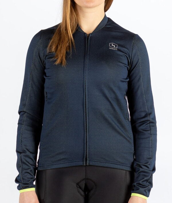 Gravel Cycling Uni-sex Long Sleeve Jersey Gradventure Navy