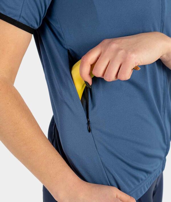 Gravel Cycling Uni-sex Short Sleeve Jersey Gradventure Blue - Image 4